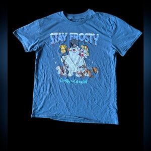✨Blue Frosty the Snowman “Stay Frosty” cotton t-shirt cartoon✨